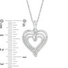 0.23 CT. T.W. Diamond Triple Heart Pendant in Sterling Silver