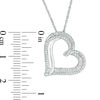 Thumbnail Image 2 of 0.18 CT. T.W. Diamond Tilted Double Heart Pendant in Sterling Silver