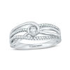Thumbnail Image 1 of Interwoven™ 0.20 CT. T.W. Diamond Promise Ring in 10K White Gold - Size 7