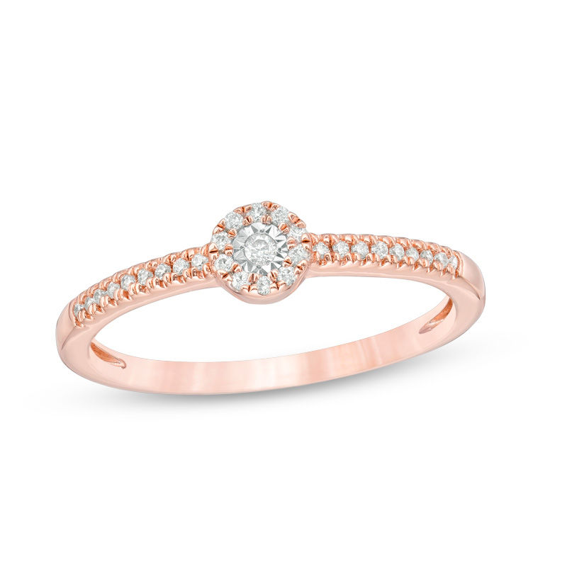 0.10 CT. T.W. Diamond Frame Ring in 10K Rose Gold