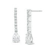 Thumbnail Image 1 of Pear-Shaped Lab-Created White Sapphire Drop Earrings in 10K White Gold