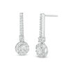 Thumbnail Image 0 of 4.5mm Lab-Created White Sapphire Frame Drop Earrings in 10K White Gold