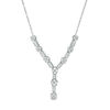 0.69 CT. T.W. Quad Diamond "Y" Necklace in 10K White Gold - 16"
