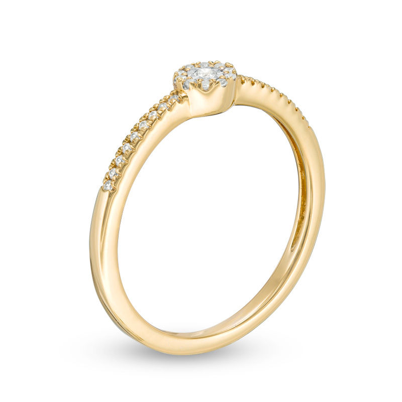 Main Image 2 of 0.10 CT. T.W. Diamond Frame Ring in 10K Gold