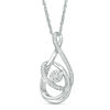 Thumbnail Image 0 of 0.115 CT. T.W. Composite Diamond Teardrop Loop Pendant in 10K White Gold