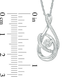 0.115 CT. T.W. Composite Diamond Teardrop Loop Pendant in 10K White Gold