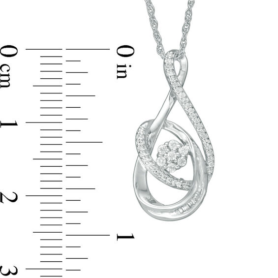 0.115 CT. T.W. Composite Diamond Teardrop Loop Pendant in 10K White Gold