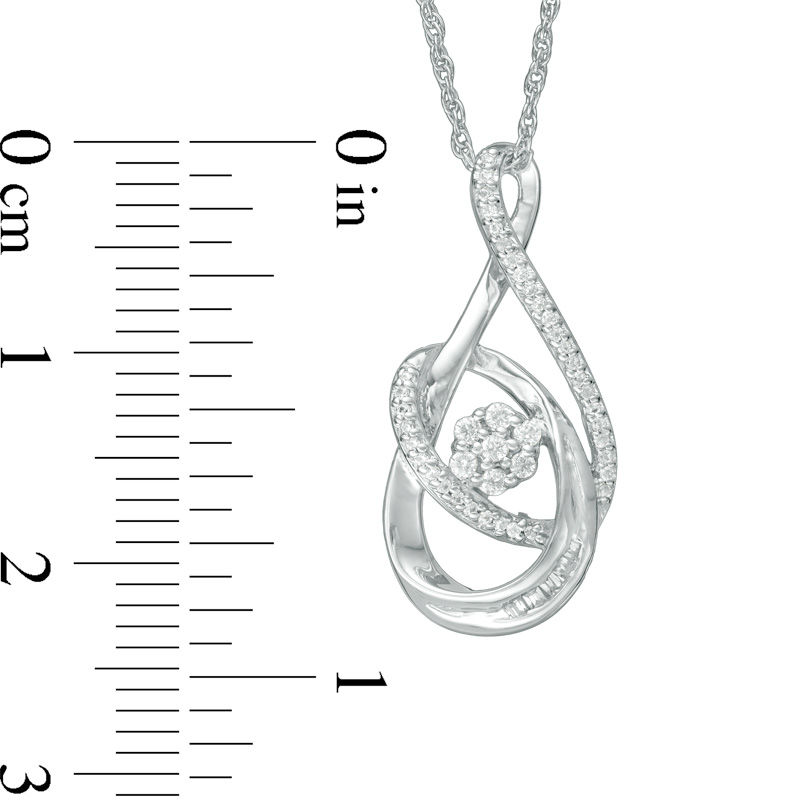 0.115 CT. T.W. Composite Diamond Teardrop Loop Pendant in 10K White Gold