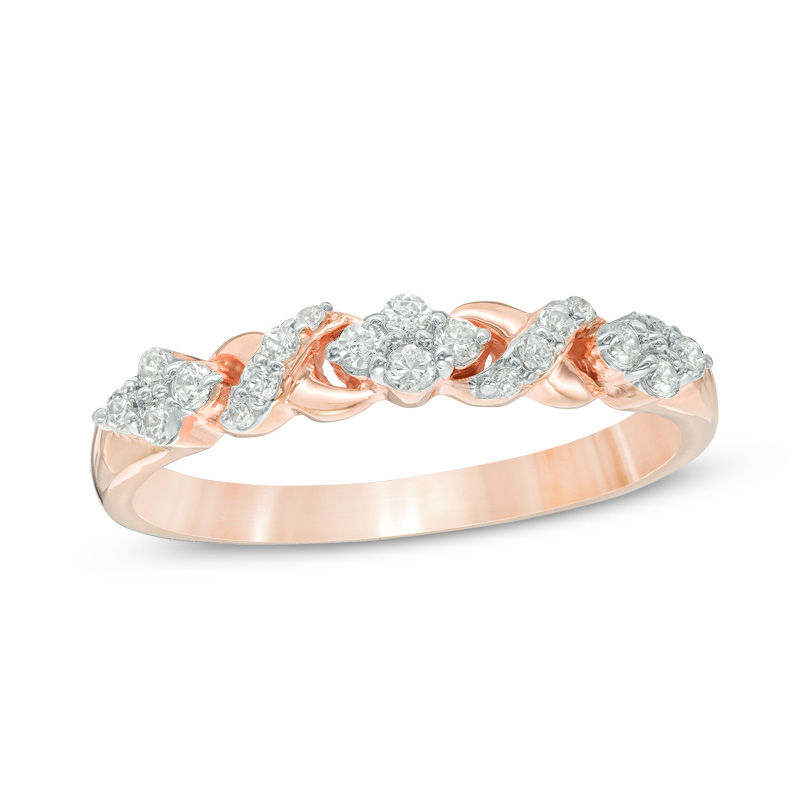 0.23 CT. T.W. Diamond "XO" Band in 10K Rose Gold|Peoples Jewellers