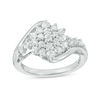 Thumbnail Image 0 of 0.69 CT. T.W. Composite Diamond Starburst Bypass Engagement Ring in 10K White Gold