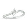 Thumbnail Image 1 of Ever Us™ 0.25 CT. T.W. Two-Stone Baguette Diamond Slant Bypass Ring in 10K White Gold