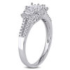 Thumbnail Image 2 of 0.98 CT. T.W. Radiant-Cut Diamond Three Stone Frame Engagement Ring in 14K White Gold