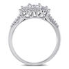 Thumbnail Image 3 of 0.98 CT. T.W. Radiant-Cut Diamond Three Stone Frame Engagement Ring in 14K White Gold