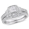 Thumbnail Image 1 of 0.35 CT. T.W. Quad Princess-Cut Diamond Frame Collar Vintage-Style Bridal Set in 10K White Gold