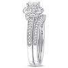 Thumbnail Image 2 of 0.35 CT. T.W. Quad Princess-Cut Diamond Frame Collar Vintage-Style Bridal Set in 10K White Gold
