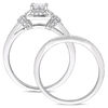 Thumbnail Image 3 of 0.35 CT. T.W. Quad Princess-Cut Diamond Frame Collar Vintage-Style Bridal Set in 10K White Gold