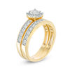 Thumbnail Image 1 of 0.145 CT. T.W. Diamond Frame Bridal Set in Sterling Silver with 14K Gold Plate