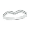 Thumbnail Image 0 of 0.065 CT. T.W. Diamond Wavy Contour Wedding Band in 10K White Gold