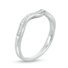 Thumbnail Image 1 of 0.065 CT. T.W. Diamond Wavy Contour Wedding Band in 10K White Gold