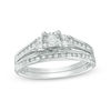 Thumbnail Image 0 of 0.23 CT. T.W. Diamond Duo-Sides Bridal Set in Sterling Silver