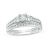 Thumbnail Image 1 of 0.23 CT. T.W. Diamond Duo-Sides Bridal Set in Sterling Silver