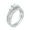 Thumbnail Image 2 of 0.69 CT. T.W. Princess-Cut Diamond Three Stone Bridal Set in 10K White Gold