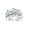 Thumbnail Image 1 of 0.58 CT. T.W. Multi-Diamond Three Stone Bridal Set in 10K White Gold