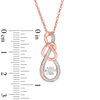 Unstoppable Love™ 0.117 CT. T.W. Diamond Intertwining Infinity and Tilted Heart Pendant in 10K Rose Gold