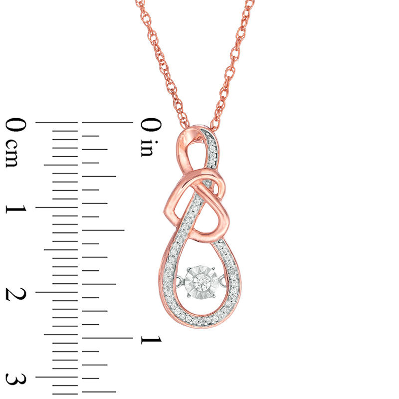 Unstoppable Love™ 0.117 CT. T.W. Diamond Intertwining Infinity and Tilted Heart Pendant in 10K Rose Gold