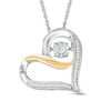 Unstoppable Love™ 0.116 CT. T.W. Diamond Tilted Heart Pendant in Sterling Silver and 10K Gold