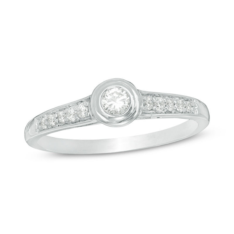 0.18 CT. T.W. Diamond Promise Ring in 10K White Gold