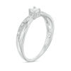 Thumbnail Image 1 of 0.145 CT. T.W. Diamond Crossover Promise Ring in 10K White Gold