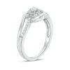 Thumbnail Image 1 of 0.18 CT. T.W. Diamond Frame Swirl Bypass Promise Ring in 10K White Gold