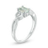 Thumbnail Image 2 of Oval Aquamarine and Diamond Accent Heart Sides Promise Ring in Sterling Silver