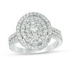 Thumbnail Image 0 of 0.95 CT. T.W. Diamond Triple Frame Ring in 10K White Gold