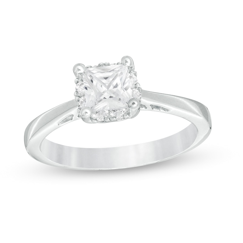 1.00 CT. T.W. Certified Canadian Princess-Cut Diamond Frame Engagement Ring in 14K White Gold (I/I1)|Peoples Jewellers