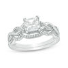 Thumbnail Image 0 of 6.0mm Princess-Cut Lab-Created White Sapphire Braided Shank Bridal Set in Sterling Silver