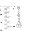 Thumbnail Image 2 of Pear-Shaped Lab-Created White and Pink Sapphire Vintage-Style Drop Pendant in Sterling Silver
