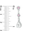 Thumbnail Image 3 of Pear-Shaped Lab-Created White and Pink Sapphire Vintage-Style Drop Pendant in Sterling Silver