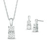 Thumbnail Image 1 of Lab-Created White Sapphire Duo Pendant and Earrings Set in Sterling Silver