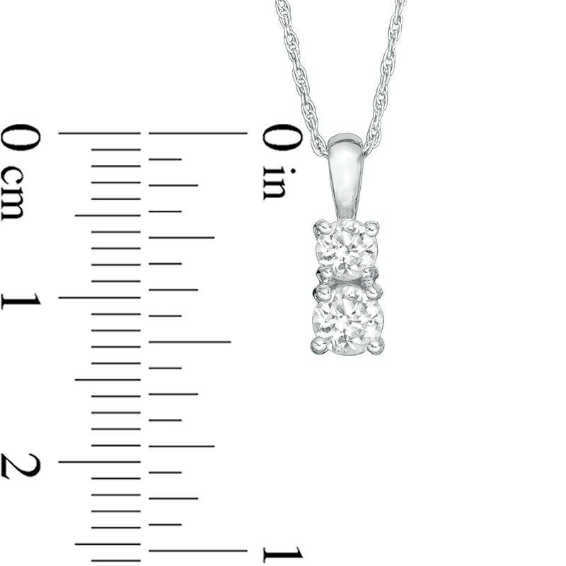 Lab-Created White Sapphire Duo Pendant and Earrings Set in Sterling Silver