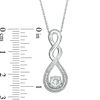 Thumbnail Image 1 of Lab-Created White Sapphire and Beaded Cascading Infinity Pendant and Drop Earrings Set in Sterling Silver