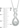 Thumbnail Image 2 of Lab-Created White Sapphire and Beaded Cascading Infinity Pendant and Drop Earrings Set in Sterling Silver
