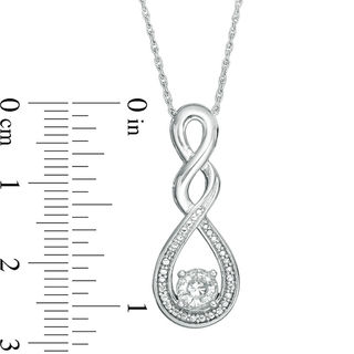 Lab-Created Sapphire and Beaded Cascading Infinity Pendant and Drop Earrings Set in Sterling Silver
