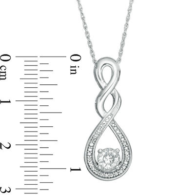 Lab-Created Sapphire and Beaded Cascading Infinity Pendant and Drop Earrings Set in Sterling Silver
