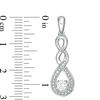 Thumbnail Image 2 of Lab-Created White Sapphire and Beaded Cascading Infinity Pendant and Drop Earrings Set in Sterling Silver