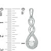 Thumbnail Image 3 of Lab-Created White Sapphire and Beaded Cascading Infinity Pendant and Drop Earrings Set in Sterling Silver