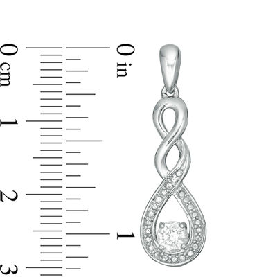 Lab-Created Sapphire and Beaded Cascading Infinity Pendant and Drop Earrings Set in Sterling Silver