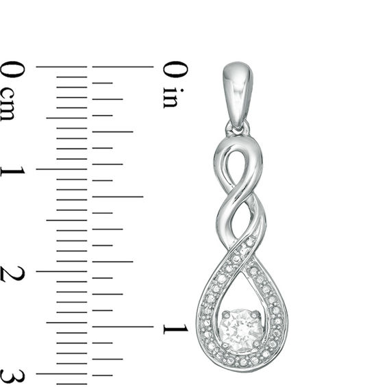 Lab-Created Sapphire and Beaded Cascading Infinity Pendant and Drop Earrings Set in Sterling Silver