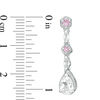 Thumbnail Image 2 of Pear-Shaped Lab-Created White and Pink Sapphire Vintage-Style Drop Earrings in Sterling Silver